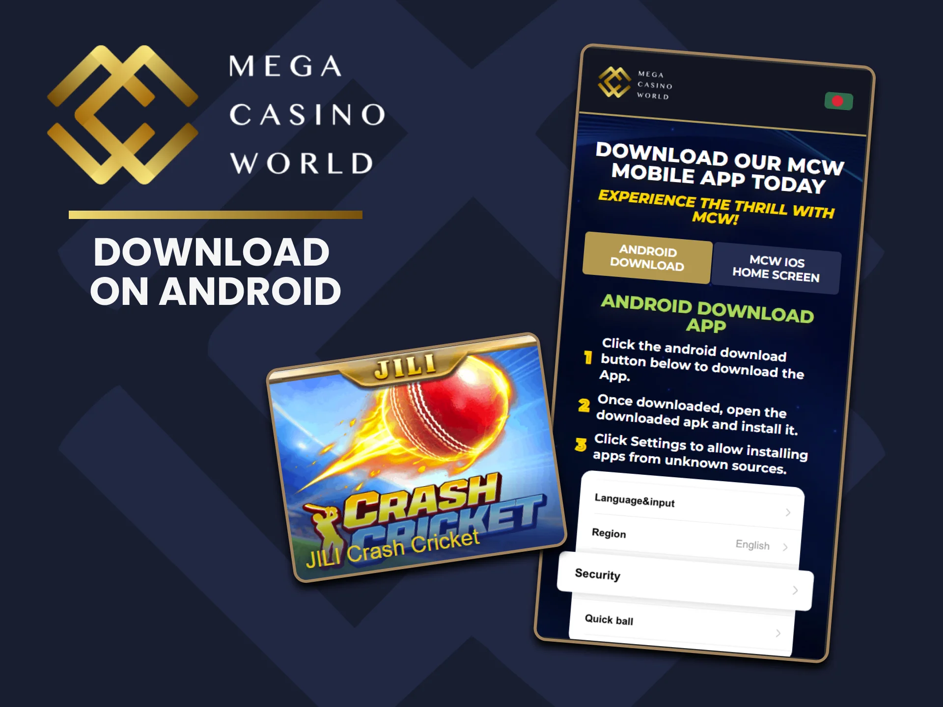 Download the MCW Cricket Crash app for Android devices.