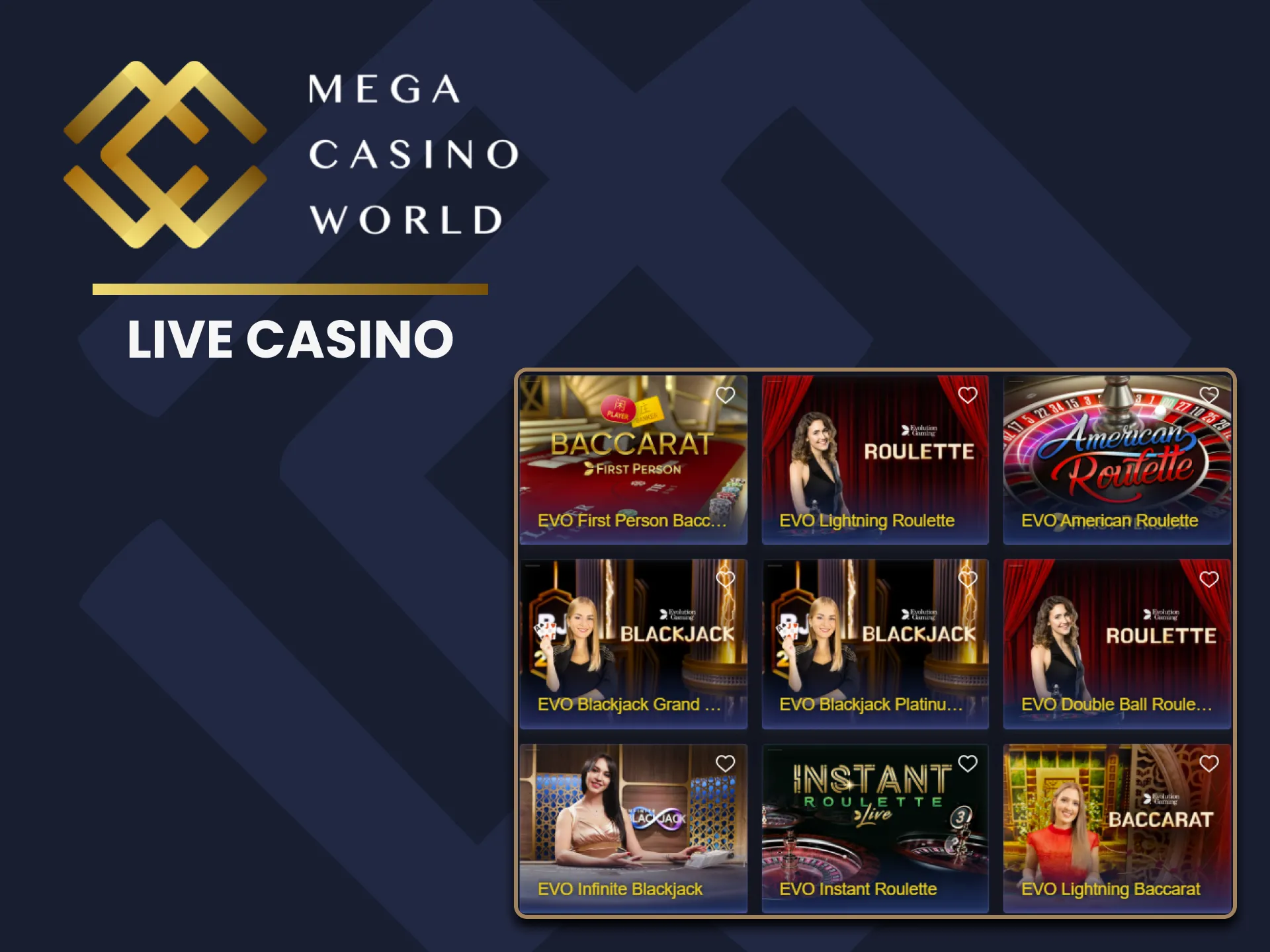 Place your casino bets live at MCW.