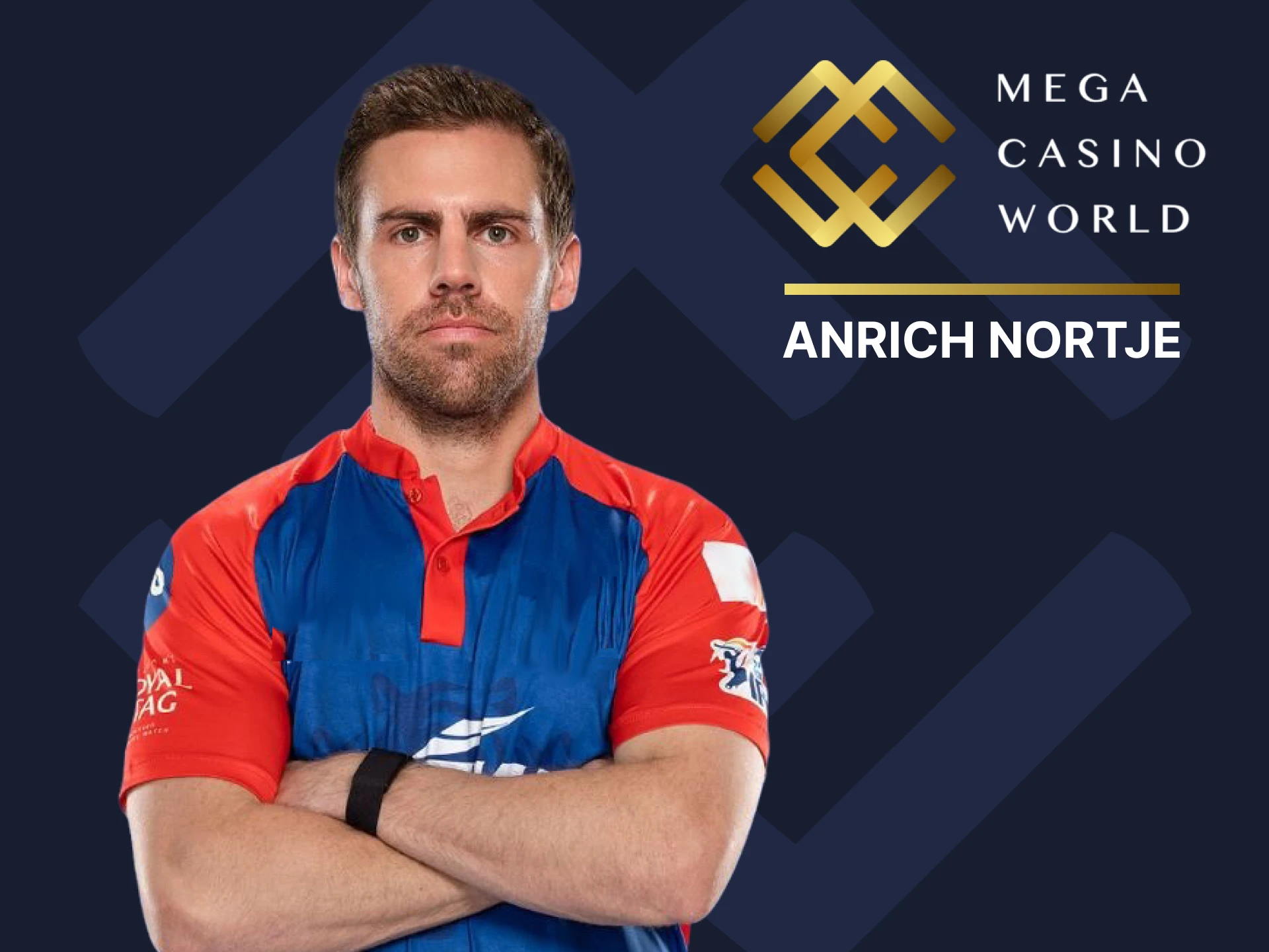 Anrich Nortje is one of Mega Casino World's brand ambassadors.