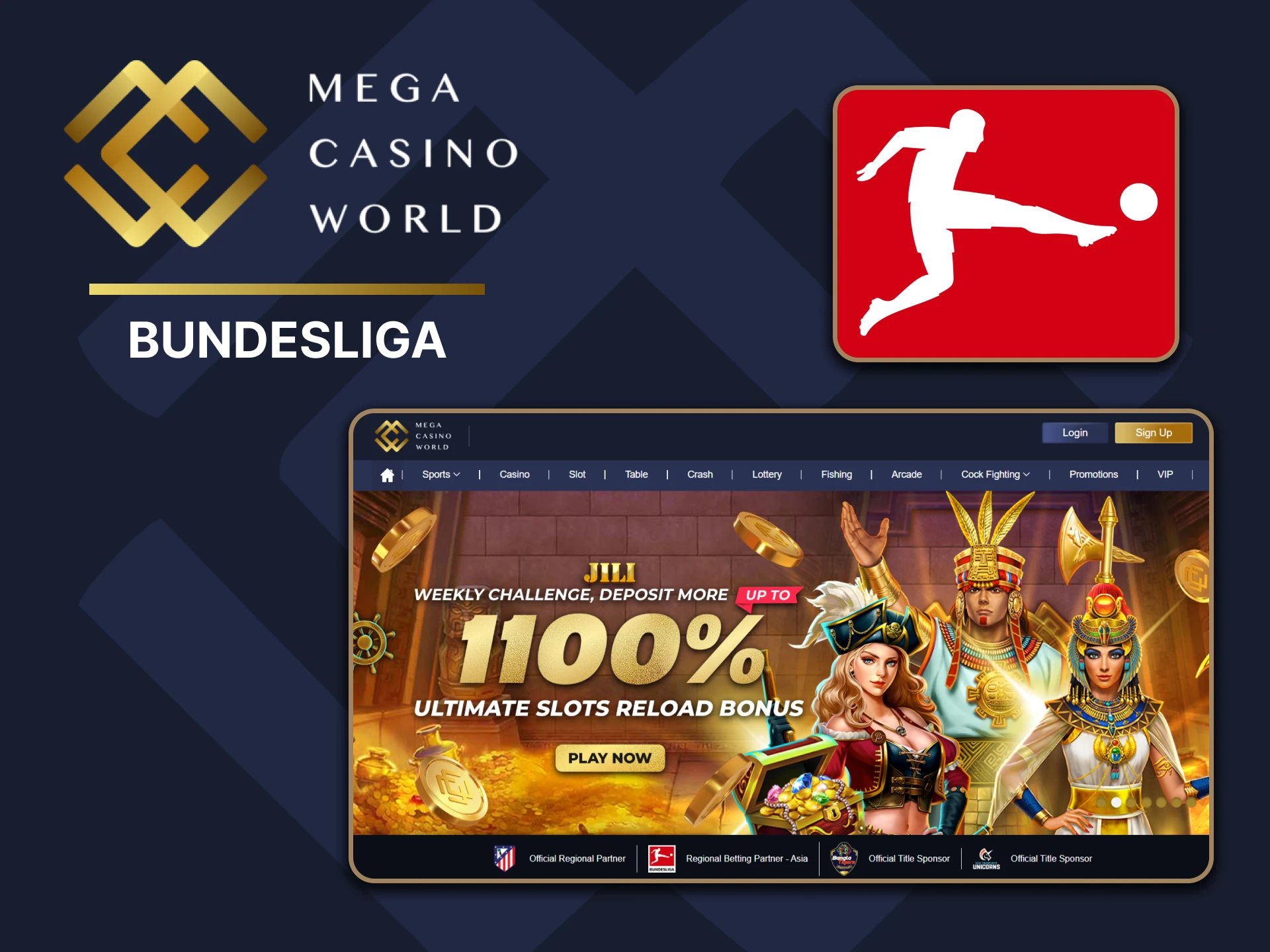 Bundesliga is one of the official partners of Mega Casino World.