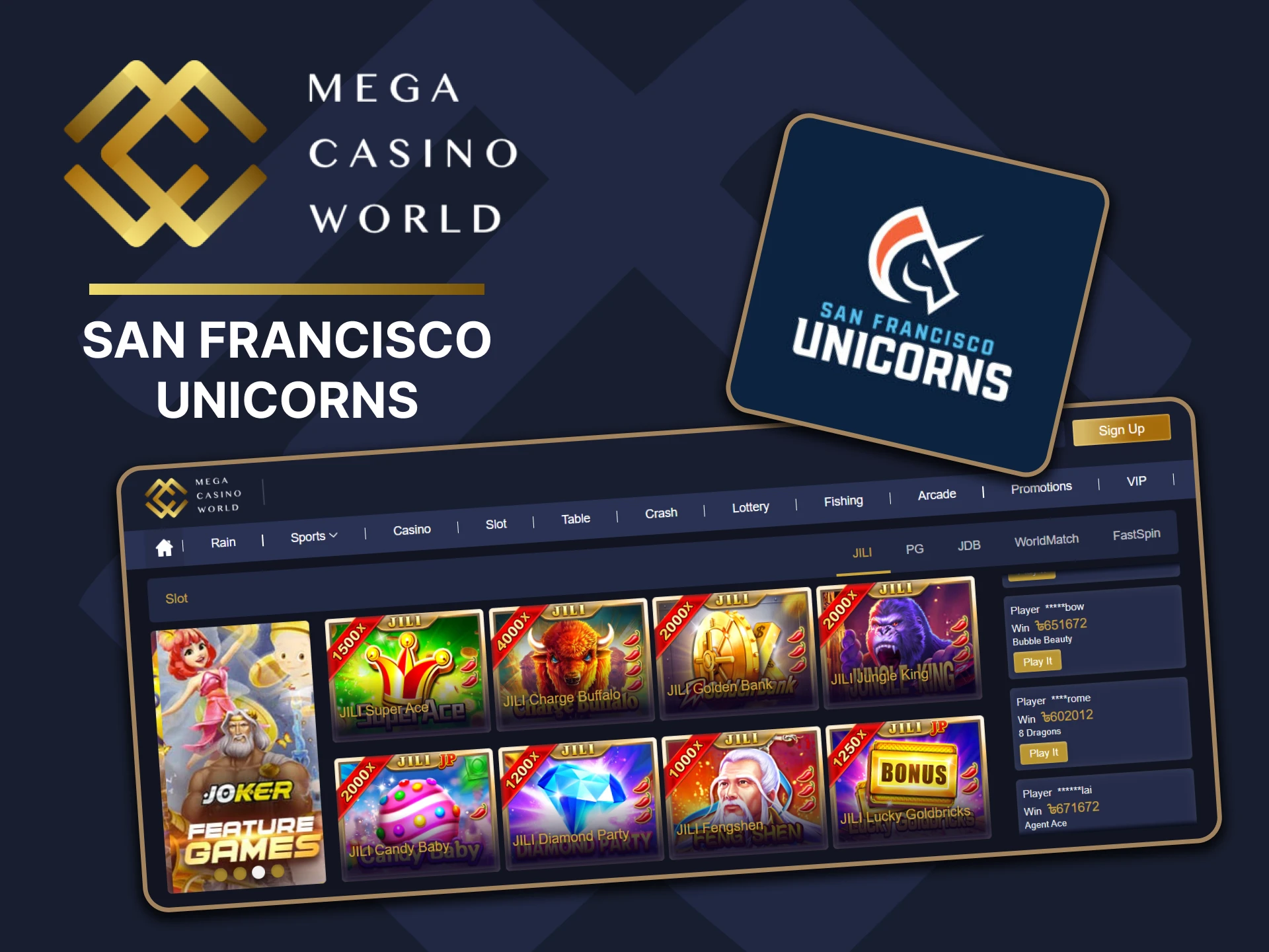 Mega Casino World partners with San Francisco Unicorns.